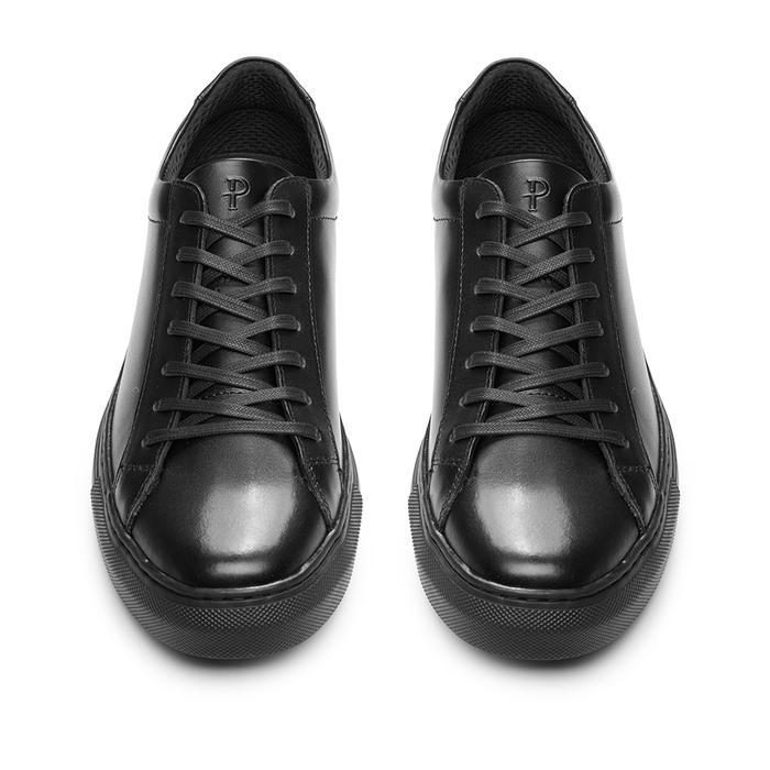 Prabu - Sepatu Kulit Sneakers Pria Cipta Black-Hitam Casual Shoes