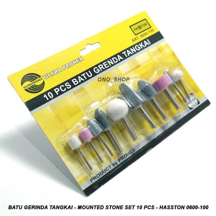 Rubu Batu Gerinda Tangkai - Mounted Stone Set 10 Pcs - Hasston 0600-100