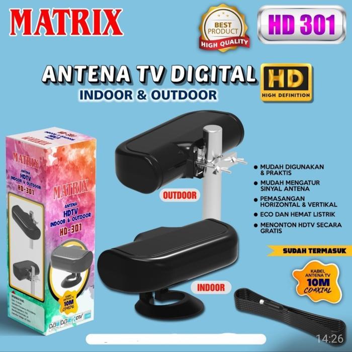 antena indoor antena tv digital indoor outdoor matrix hd 301