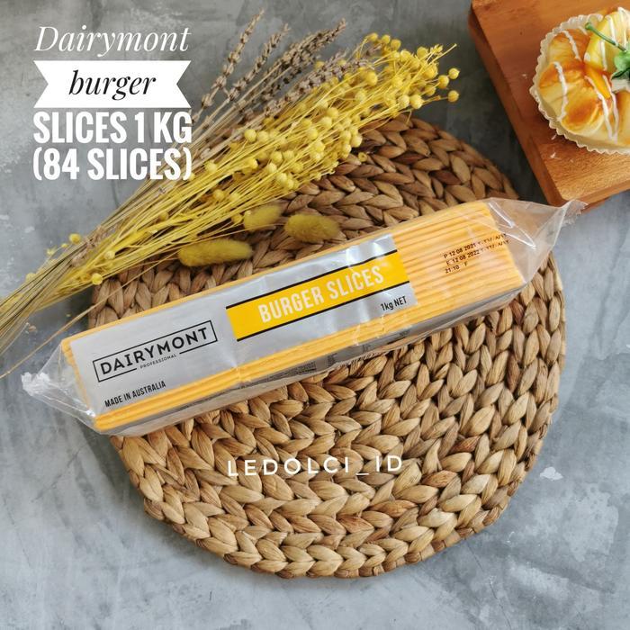 p410- Dairymont Red Cheddar Keju Burger Slice 1 Kg Isi 84 Slice
