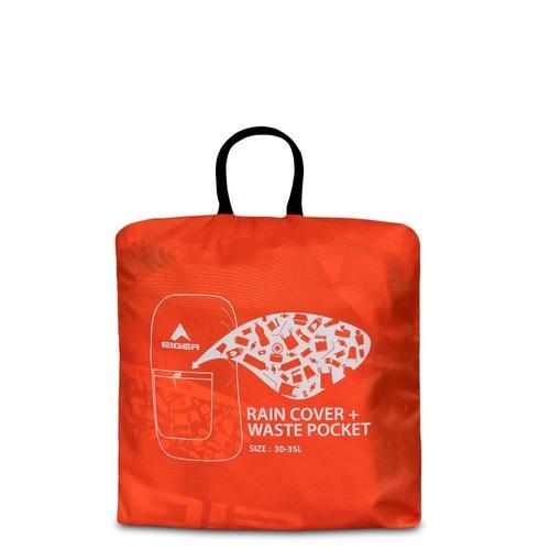Bisa E-Faktur Cover Bag Tas Daypack Eiger Rain Cover Waste Pocket 30-35L - Orange