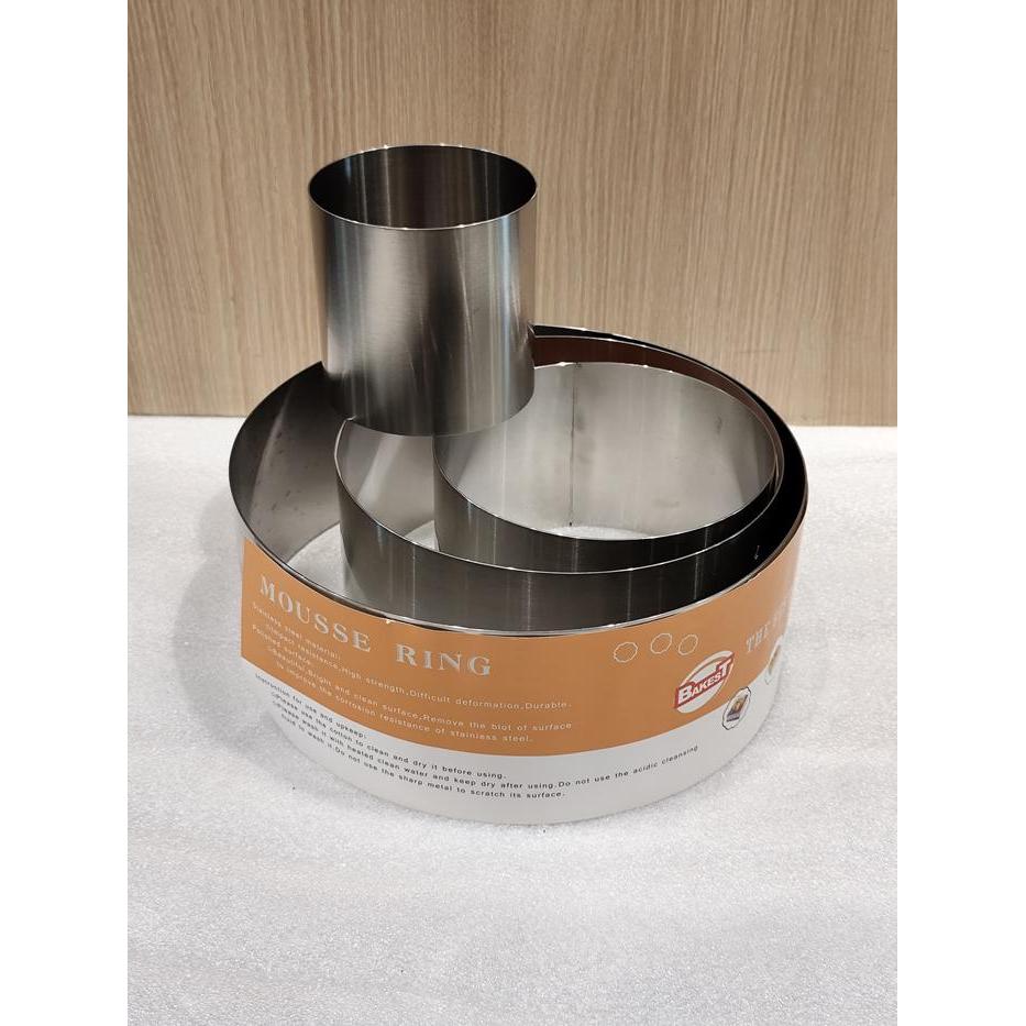 Bakest Mousse Ring Stainless Ring Pudding Mouse Cake Ring Tinggi 10cm tebal