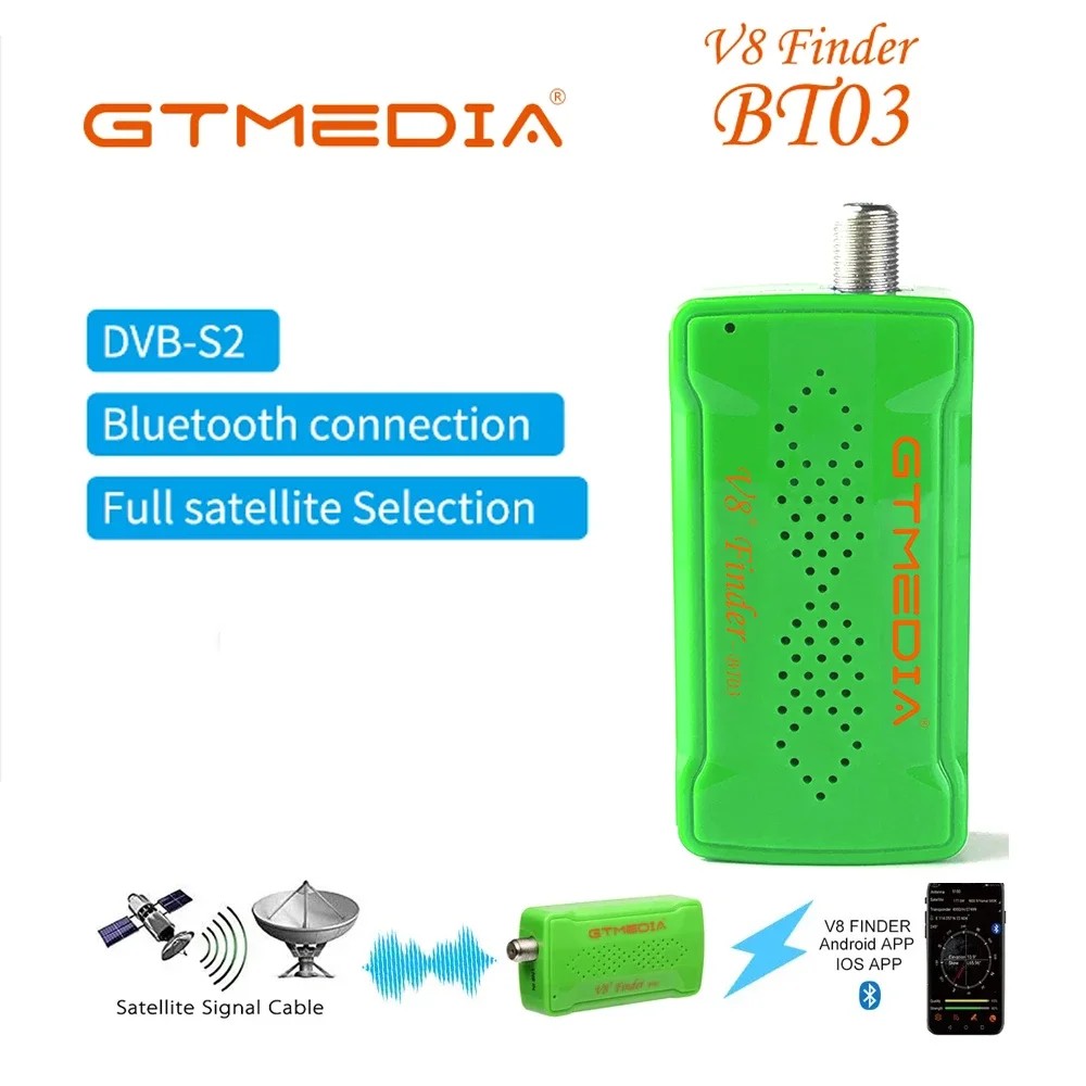 Pop GTMEDIA V8 SAT Finder BT03 Mini Satfinder Bluetooth DVB S / S2 Digital Signal Satellite Receiver