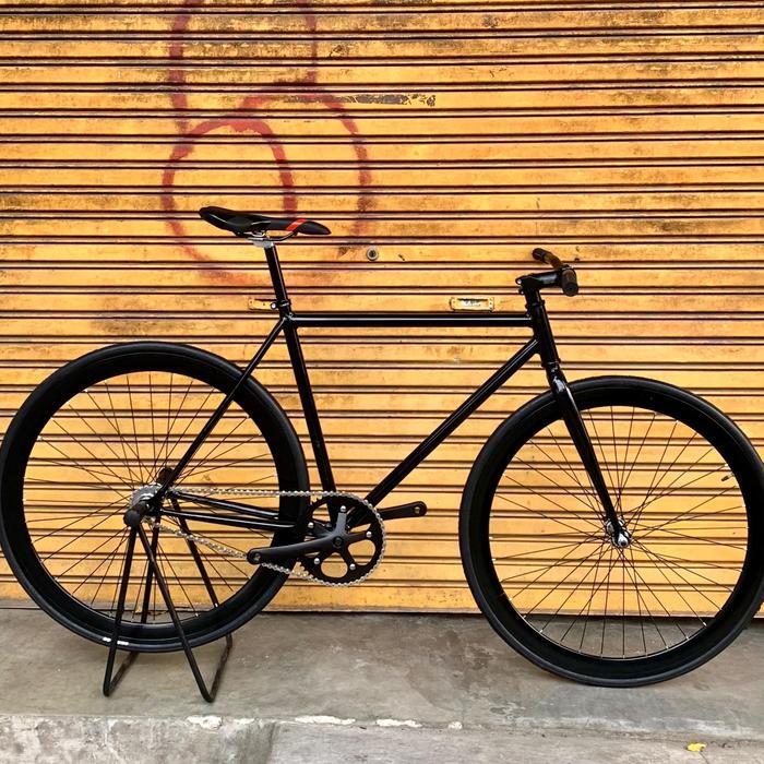 Fullbike fixie murah meriah keren 700c - type risebar, Hitam