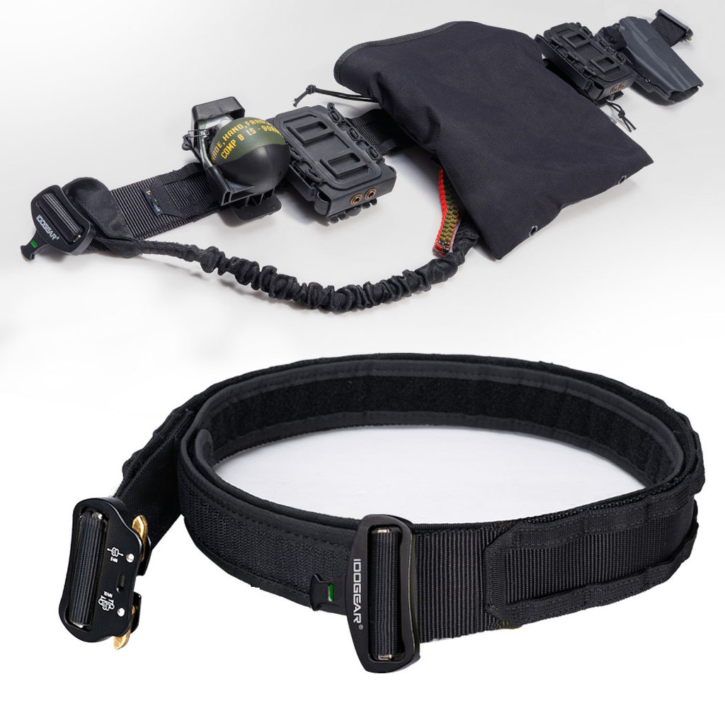 IDOGEAR Tactical 2 Inch Combat Belt Quick Release Buckle MOLLE Hunting Outdoor Sports Mens Belt