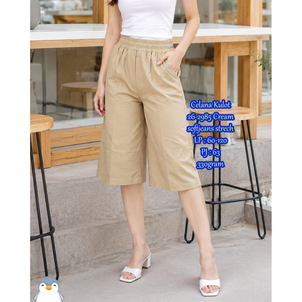 Celana Kulot 26-2985 Bahan softjeans strech LP : 60 - 120 PJ : 63