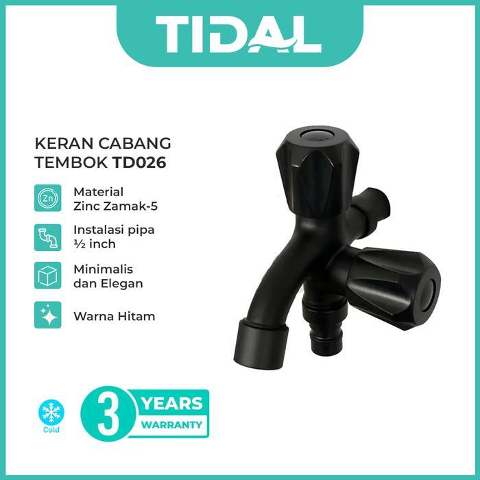 [] TIDAL Keran Air Cabang Tembok Hitam Kran Tidal TD026 Black