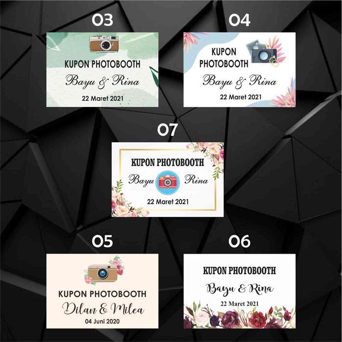 Kartu Photobooth Kupon Photobooth Pernikahan Isi 100
