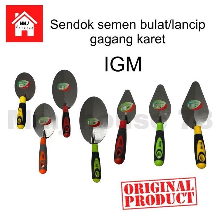 Sendok Semen Bulat / Oval Gagang Karet IGM