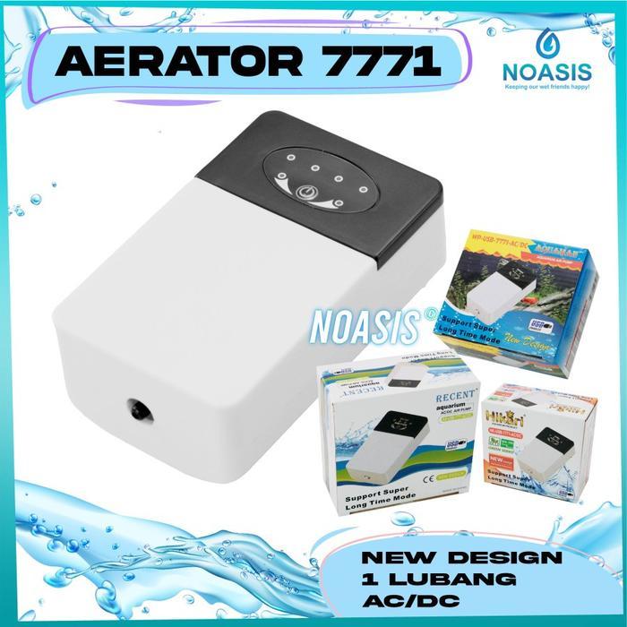 Aerator AC DC USB Air Pump Gelembung Aquarium Otomatis 1 Lubang 2 Lubang 7771 7772 radiator aquarium