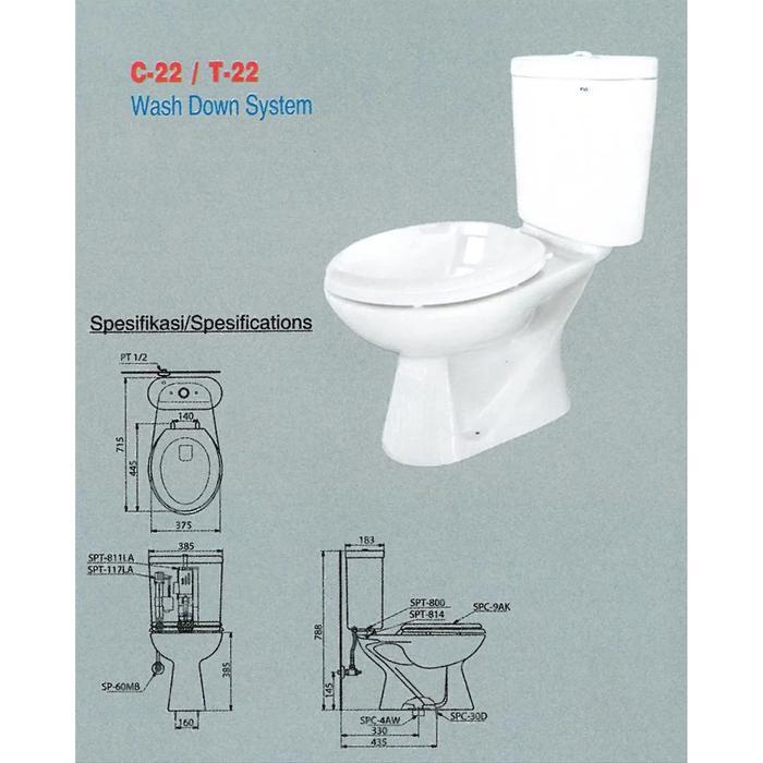 DUOBLOCK ATAU CLOSET DUDUK INA TYPE C22 PUTIH