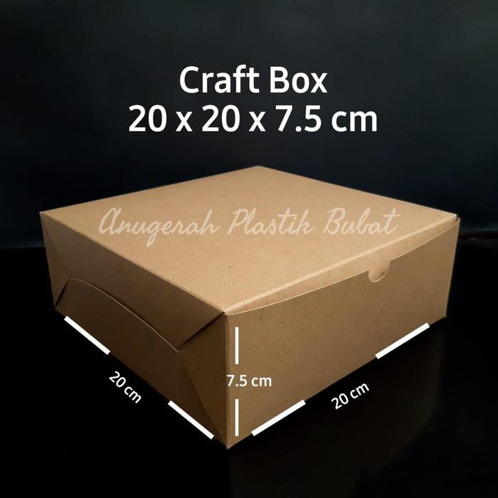 Dus Nasi 20x20 Isi 50/ Kotak Nasi Kraft Paper/ Dus nasi Cokelat 20x20