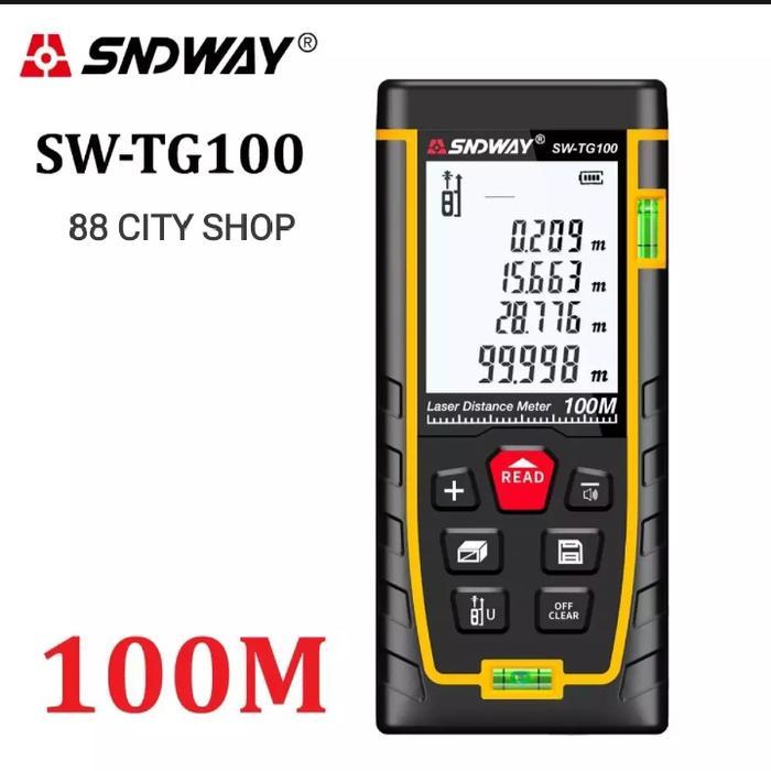 SNDWAY Meteran Laser 100M Digital Laser Distance 100 m SW-TG100