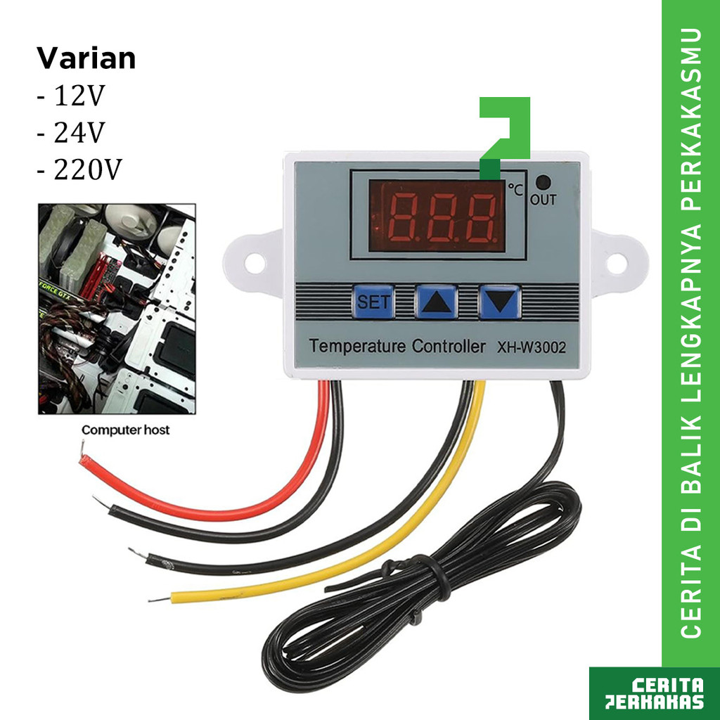 CP Digital Termostat XH-W3002 12-110V AL33 / Pengontrol Suhu Thermostat XH W3002 XH-3002 / Mesin Pen