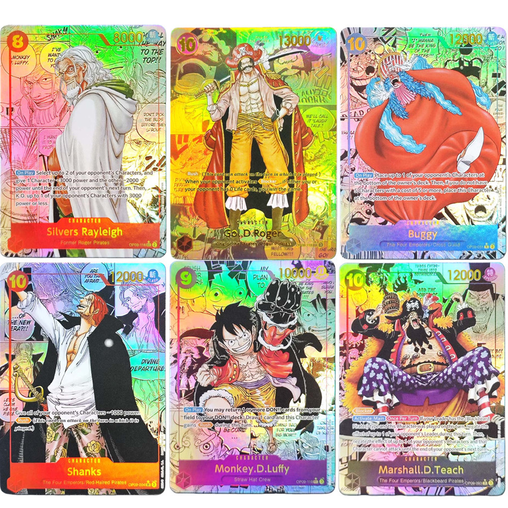 One Piece Card Game Mang Shanks Roger Buggy Rayleigh Luffy Teach Op09-004 Op-118 Op08-118 Op09-119