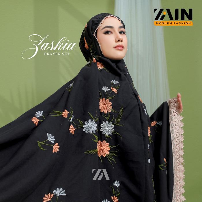 ZAIN - Mukena Dewasa Katun Bordir Bunga Zaskia Mewah Exlusive Diskon