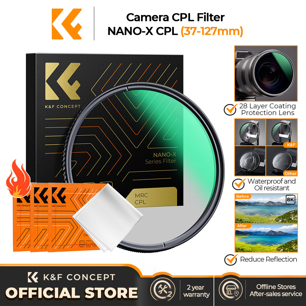K&F CONCEPT CPL Filter 28 Layer Circular Polarizing Filter Multi-coated Polarized Filter NANO-X