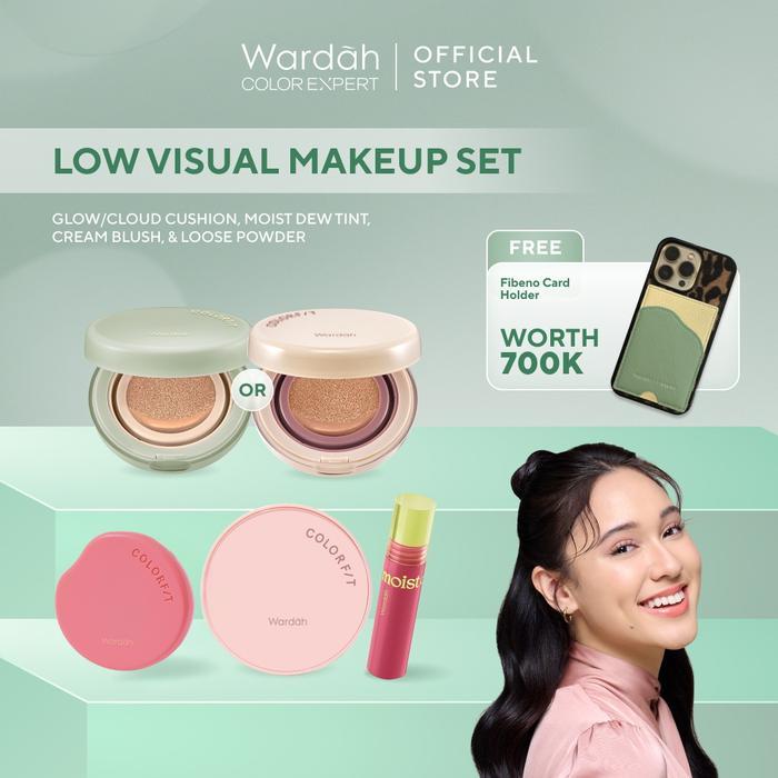 Wardah Colorfit Low Visual Makeup Set Free Fibreno Card Holder - Balance Makeup High-Med-Low Visual