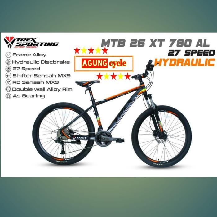SEPEDA GUNUNG MTB 26 INCH TREX XT 780 ALLOY 27 SPEED HYDRAULIC BRAKE