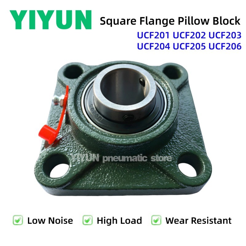 1PC UCF201 UCF202 UCF203 UCF204 UCF205 UCF206 UCF Series Four-Bolt Square Flange Bearing Pillow