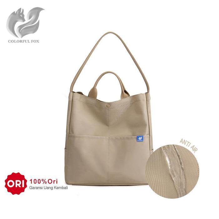 Tas Bahu Wanita Totebag Kuliah Anti Air COLORFUL FOX 0447