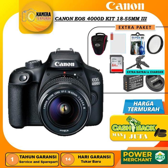 Canon Eos 4000D Kit 18-55Mm Iii - Camera Dslr Canon Eos 4000D Terbaru 