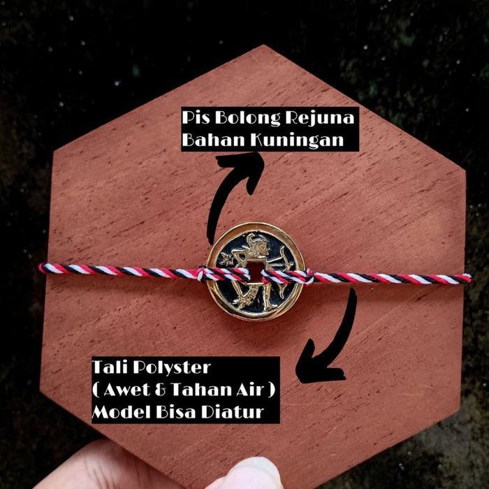 Virlokina- Gelang Tridatu Pis Bolong Arjuna / Rejuna / Pis Bolong Wayang Rerajahan /Gelang Pria /