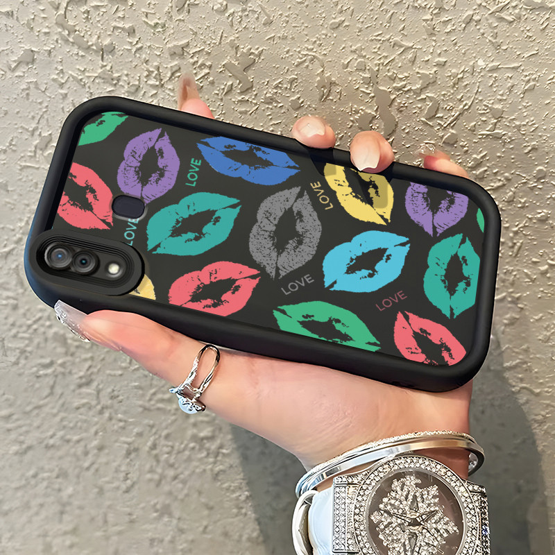 Casing Hp untuk Samsung Galaxy A20 A20s A30 A21s M10s Case Bekas Bibir Warna-warni Kasing Anti Cepat