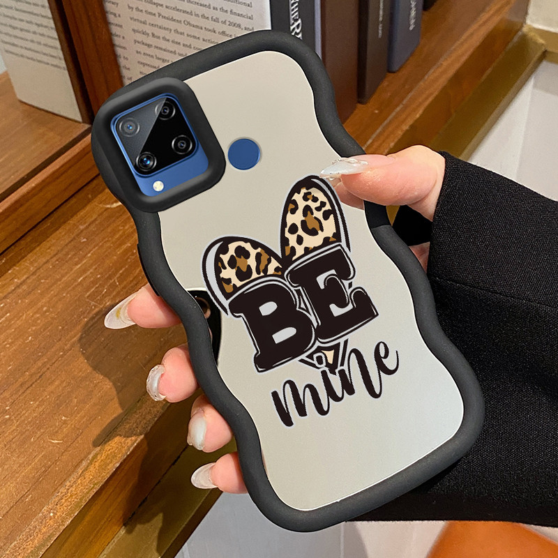 Casing Untuk Realme C15 Case Casing HP Pola Cinta cetak macan macan Kesing Cesing Macaron Mirror Kas