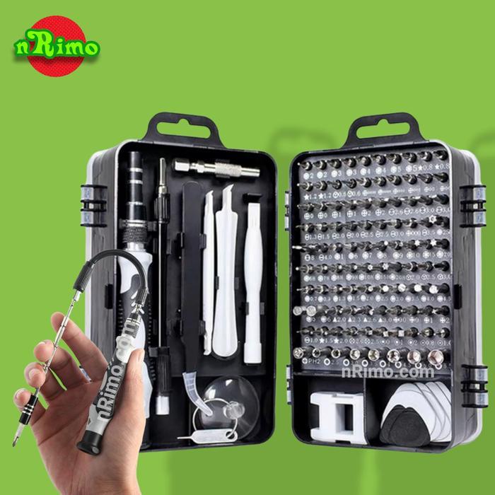 Krisbow - Mata Obeng Set Magnet Reparasi HP Laptop Magnetic Screwdriver 115 in 1