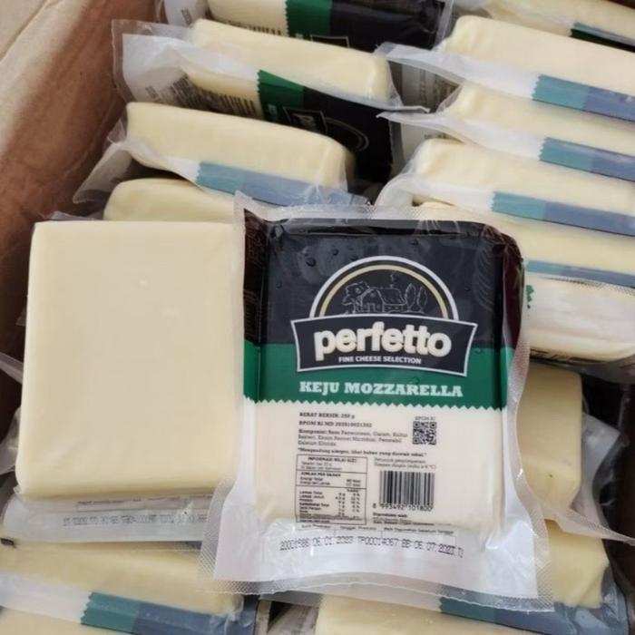 Premium Keju Mozarella 250Gr/ Mozarella Murah/ Keju Mozarella Perfetto/ Perfetto Mozarella Original