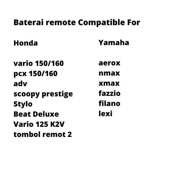 SALE Compatible For Baterai Remot Motor PCX 150/160 Vario 160