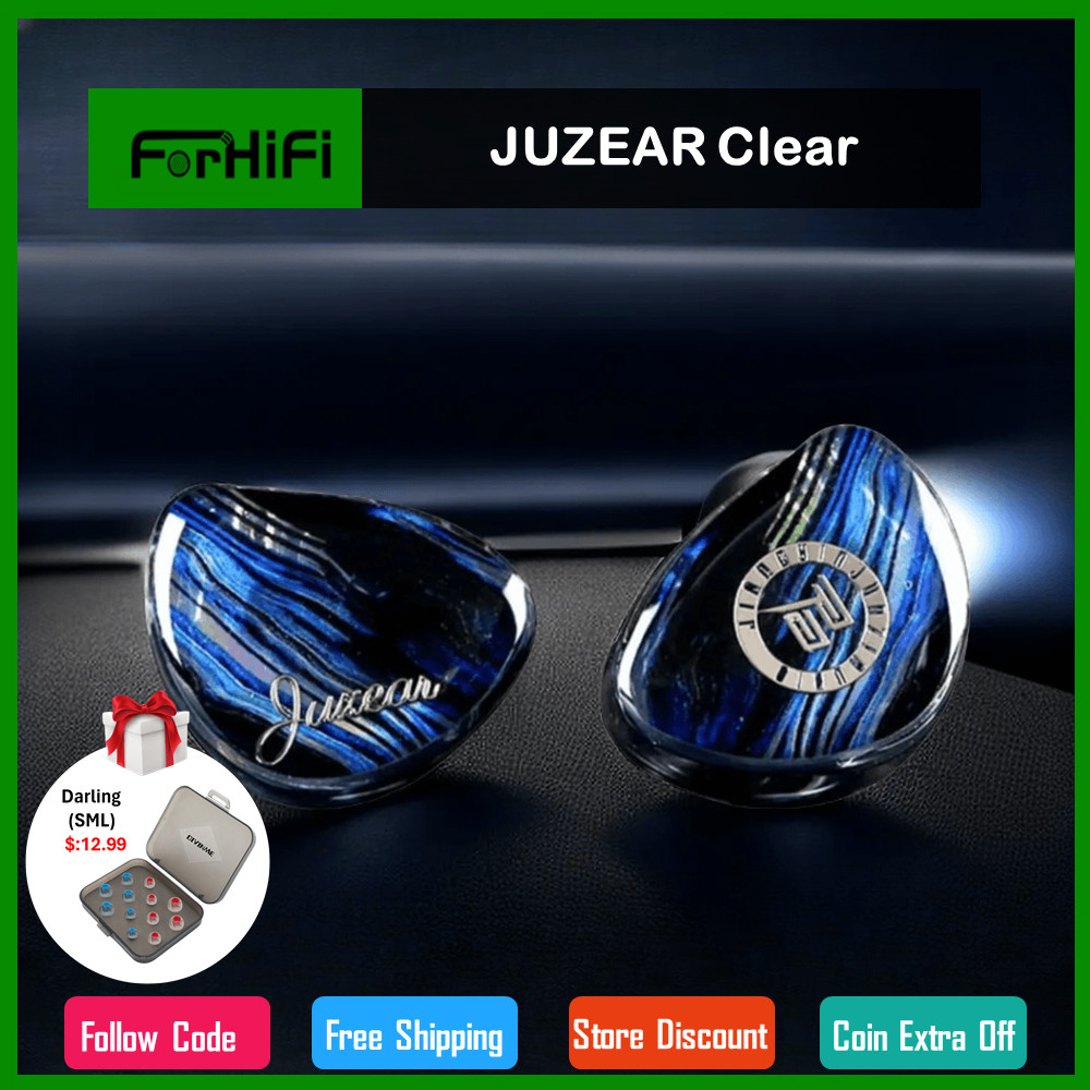 JUZEAR Clear 10mm LCP 1DD HiFi IEMs Dynamic In Ear Earphone DJ