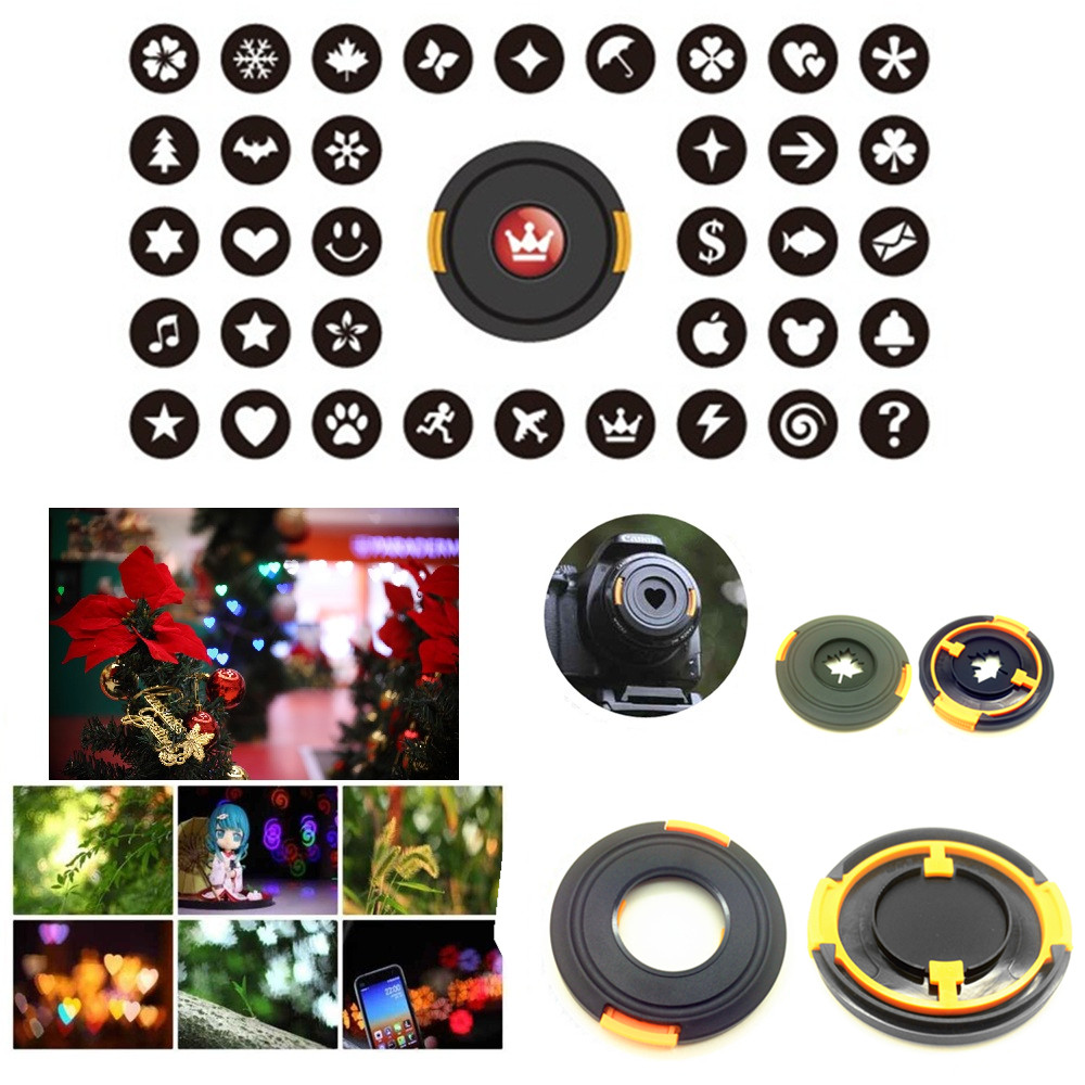 Bokeh Masters Kit Bokeh Effect Lens Cap Cover Filter for Artistic