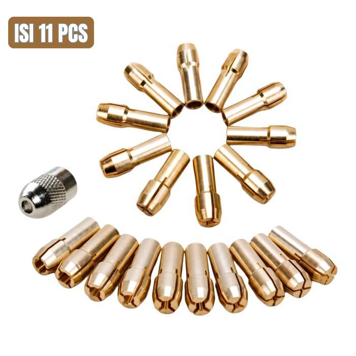 11Pcs Kepala Bor Mini Chuck Collet Mini Drill Set