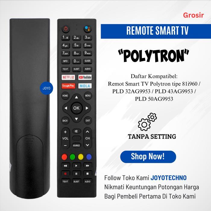 Promo Remot Remote Tv Polytron Lcd Led Android Smart Tv 81I960 Pld 32Ag9953 Pld 43Ag9953 Pld