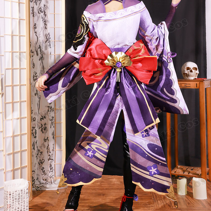 High Quality Raiden Shogun Cosplay Costume Wig Hair Game Impact Raiden Shougun Costumes Wig Set for