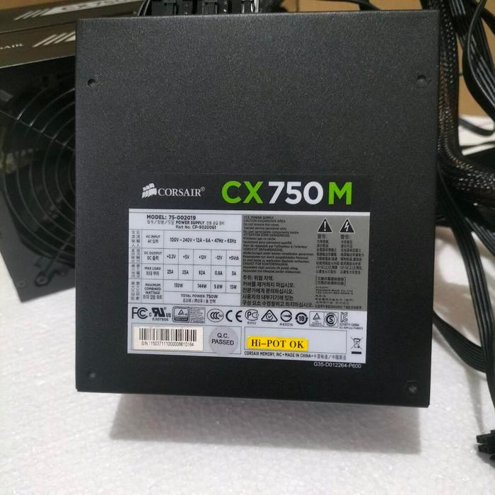READY CORSAIR CX750M 80+ BRONZESEMI MODULAR PSU. NORMAL TESTED KIPAS ANTENG, MASIH ORI SEGEL UTUH.
