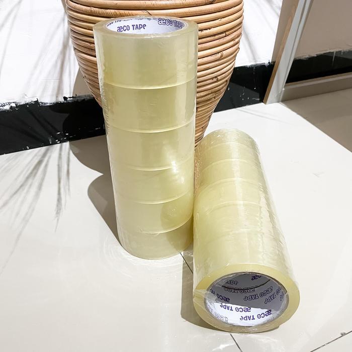 READY Lakban Bening Lakban Paket Merk Aeco Tape Ekomonis 45mm x 100 Yard