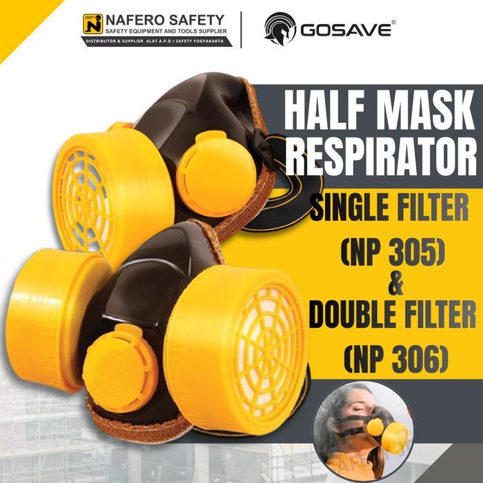 Masker gas anti debu respirator moncong babi single / double filter
