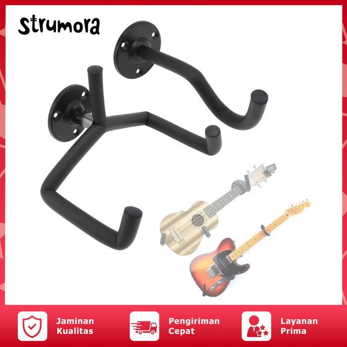 Strumora Gantungan Dinding Gitar Akustik Elektrik Klasik, Ukulele Banjo Mandolin, Rak Bass Kait