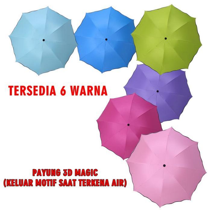 (BISA COD) Payung Lipat 3D / Payung Magic 3D Umbrella / Payung Hujan 3D Ajaib Keluar Motif Saat