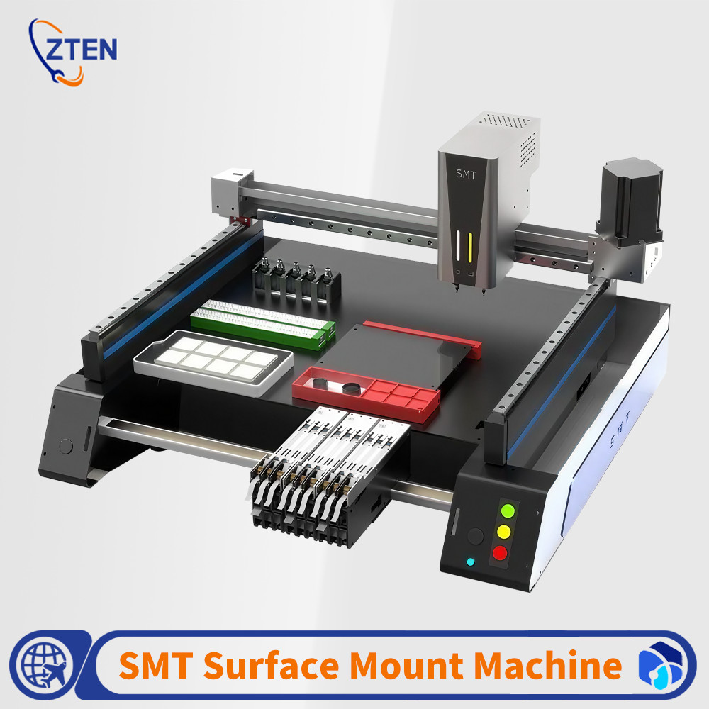 Desktop SMT Pick and Place Machine Fully Automatic Triple Vision Camera PCB LED SMD Chip Mounter
