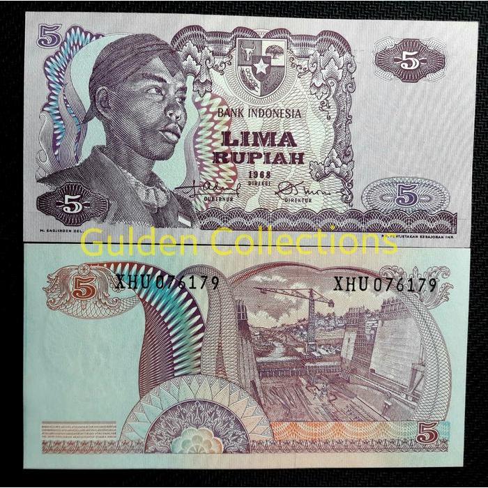 Diskon Uang Kuno Indonesia 5 Rupiah Sudirman 1968 Unc Original