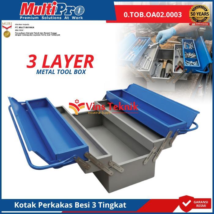 Original Multipro Tool Box Besi 3 Susun Metal Tool Box 3 Layer
