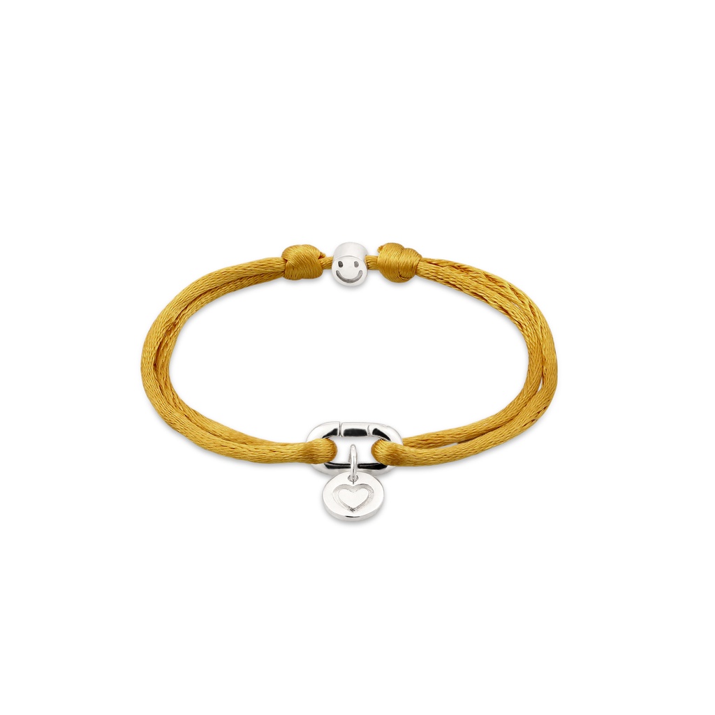 Elli Jewelry Gelang Wanita Perak 925 Hati Kuning Elegan Premium