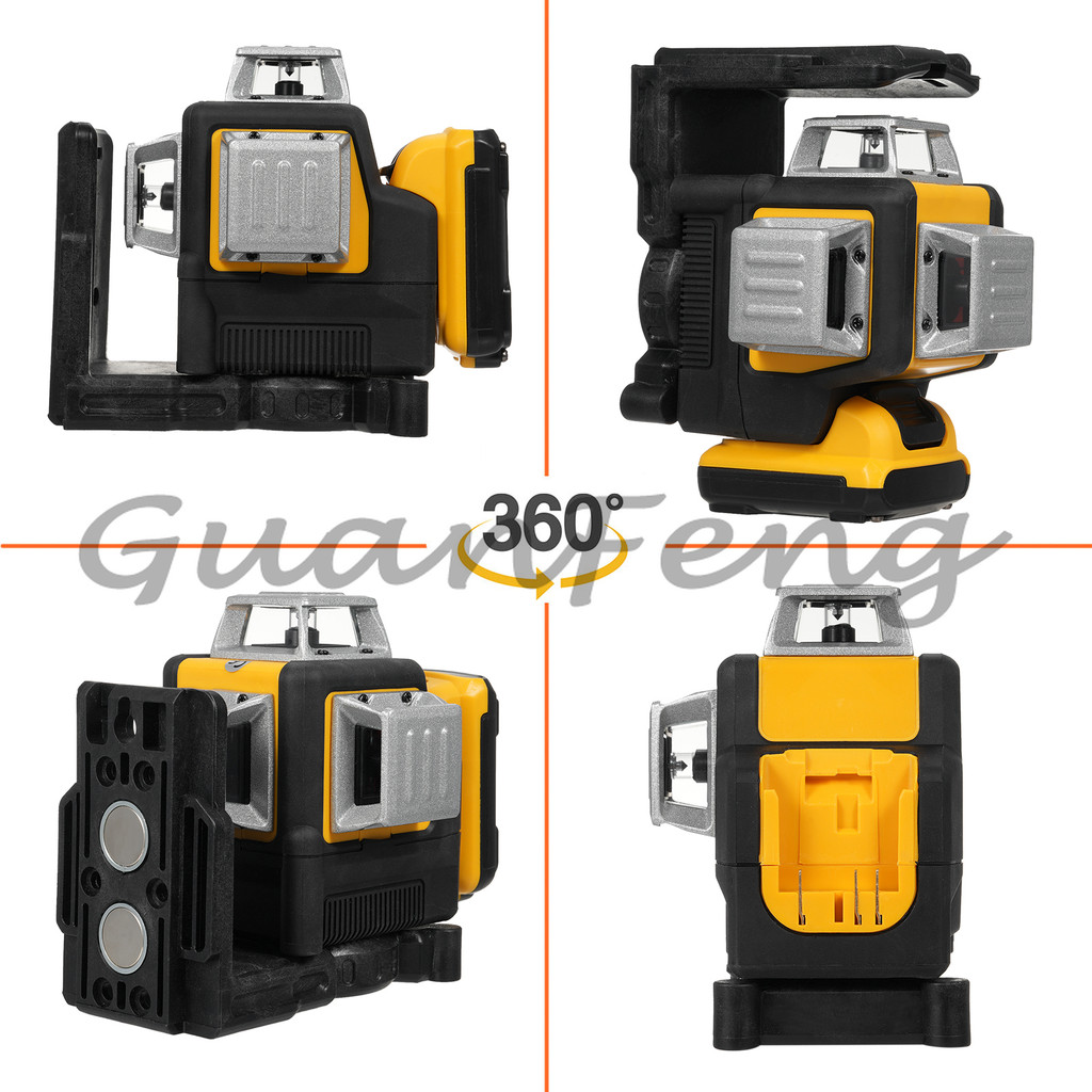 12 Lines 3D Laser Level Self Leveling 100ft Outdoor Robust Indoors Green Beam Cross Line Laser Level