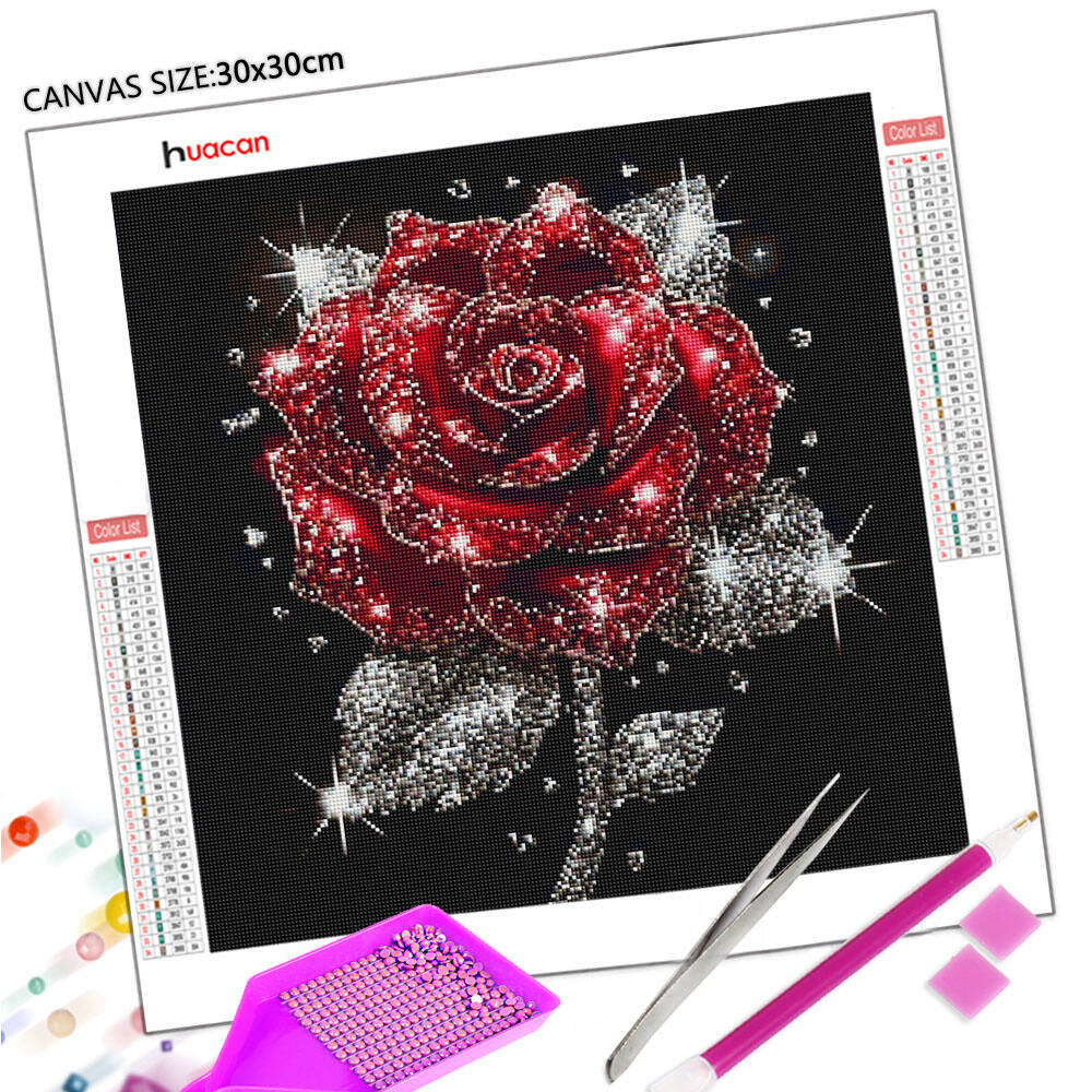 Huacan 5D Diamond Flower Rose Embroidery Painting Full Round Square Diy Diamond Painting Kits ll