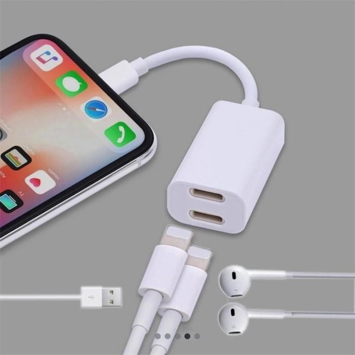 Terlaris Converter iPhone 7 8 X Lightning To Double Lightning Y Cable SALE