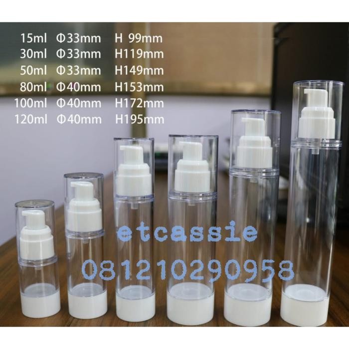 Premium Airless Pump 50ml botol kosong impor